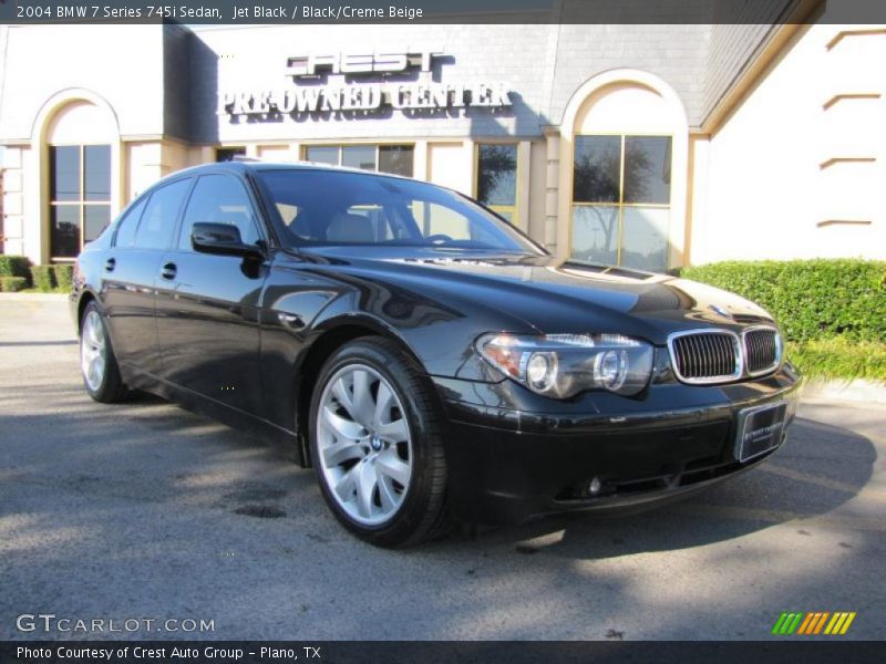 Jet Black / Black/Creme Beige 2004 BMW 7 Series 745i Sedan