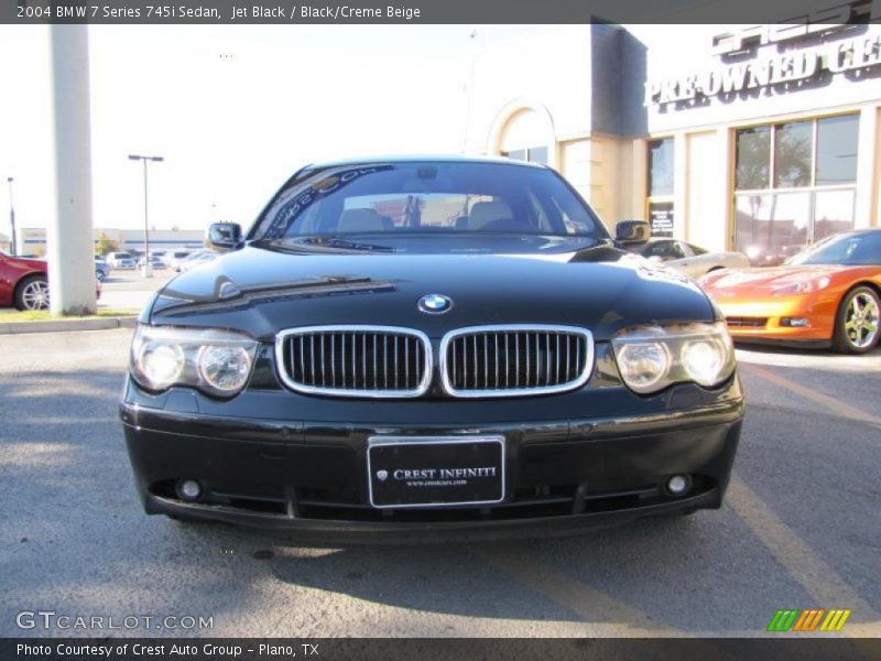 Jet Black / Black/Creme Beige 2004 BMW 7 Series 745i Sedan