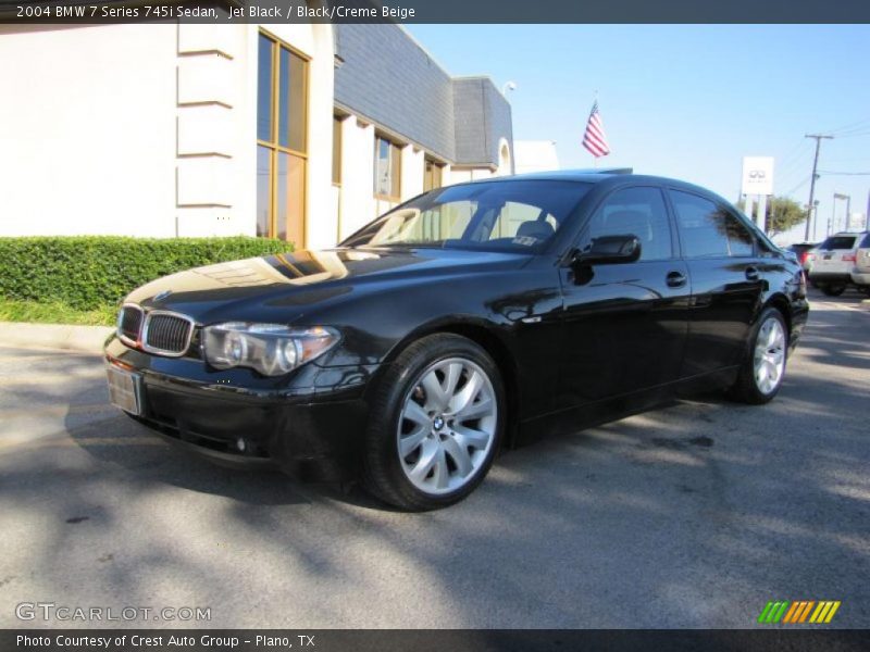 Jet Black / Black/Creme Beige 2004 BMW 7 Series 745i Sedan