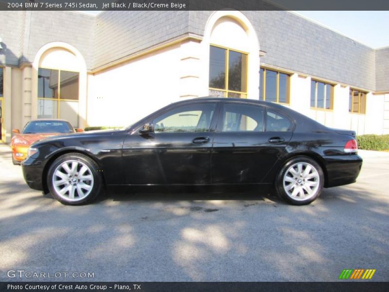 Jet Black / Black/Creme Beige 2004 BMW 7 Series 745i Sedan