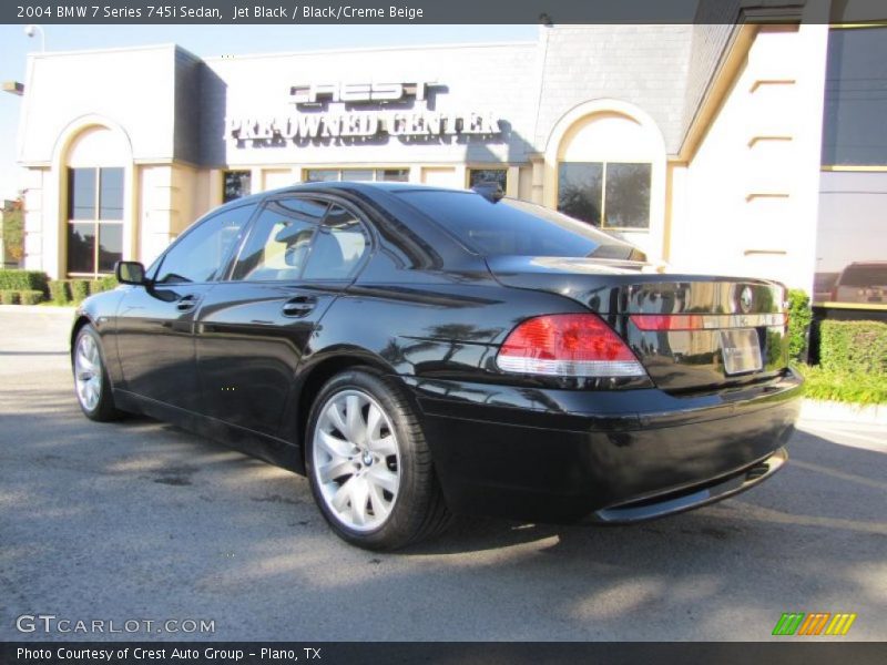Jet Black / Black/Creme Beige 2004 BMW 7 Series 745i Sedan