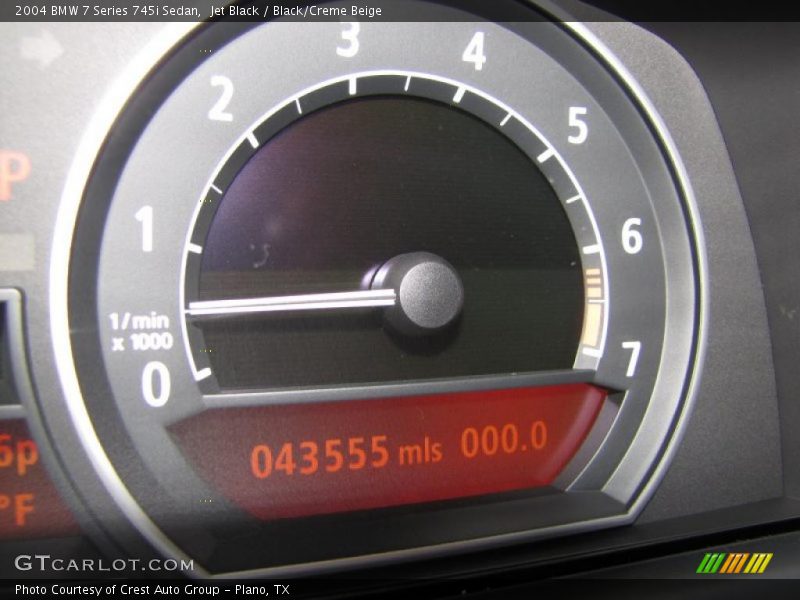Jet Black / Black/Creme Beige 2004 BMW 7 Series 745i Sedan