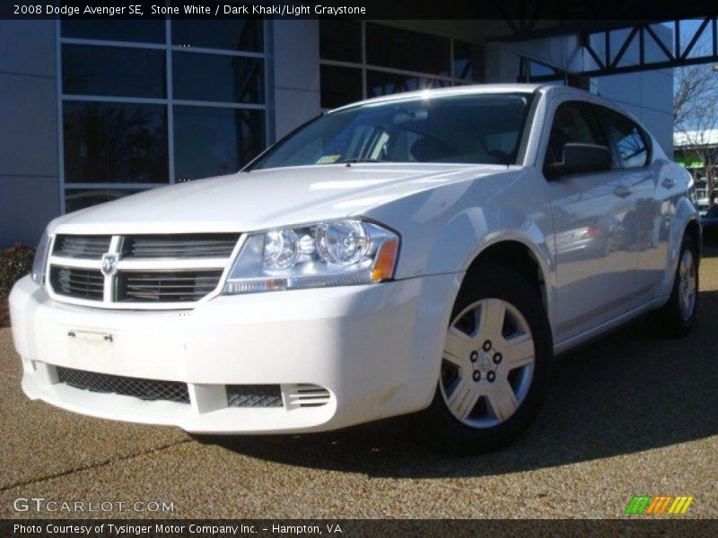 Stone White / Dark Khaki/Light Graystone 2008 Dodge Avenger SE