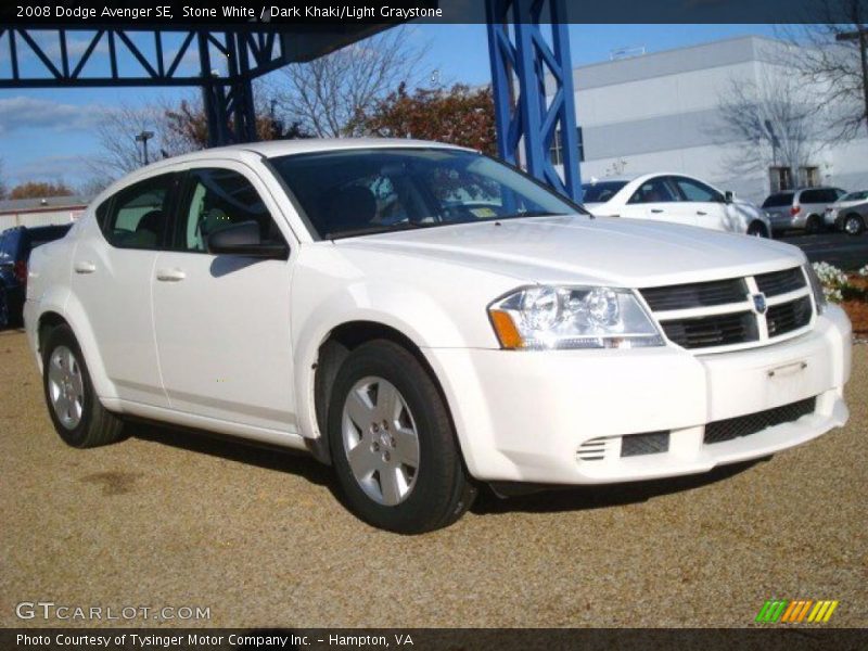 Stone White / Dark Khaki/Light Graystone 2008 Dodge Avenger SE
