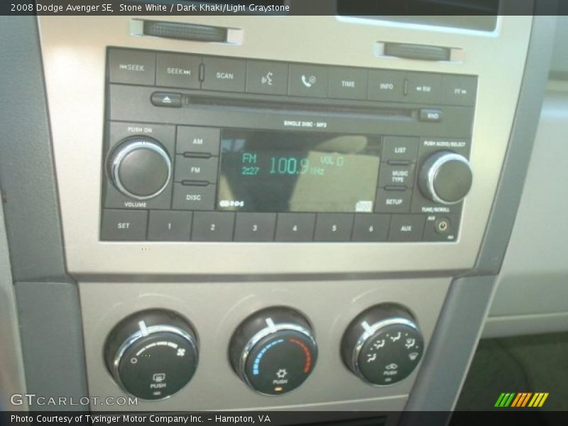 Stone White / Dark Khaki/Light Graystone 2008 Dodge Avenger SE