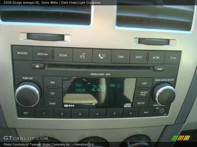 Stone White / Dark Khaki/Light Graystone 2008 Dodge Avenger SE