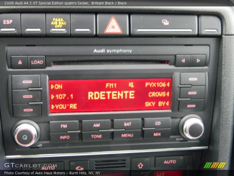 Controls of 2008 A4 2.0T Special Edition quattro Sedan