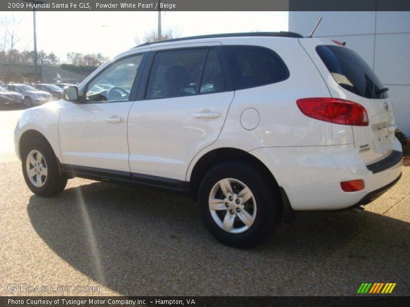 Powder White Pearl / Beige 2009 Hyundai Santa Fe GLS