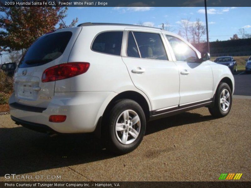 Powder White Pearl / Beige 2009 Hyundai Santa Fe GLS