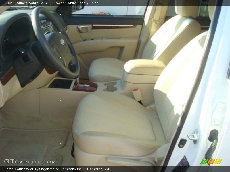 Powder White Pearl / Beige 2009 Hyundai Santa Fe GLS