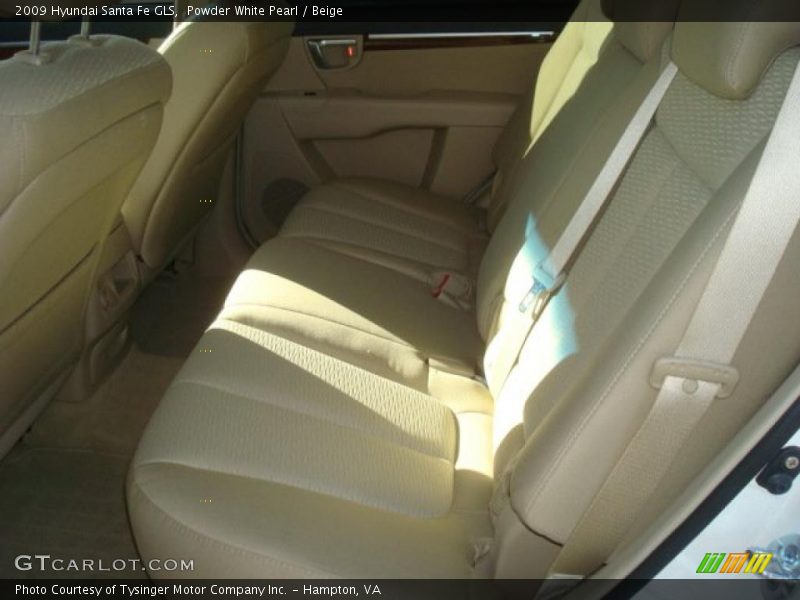 Powder White Pearl / Beige 2009 Hyundai Santa Fe GLS