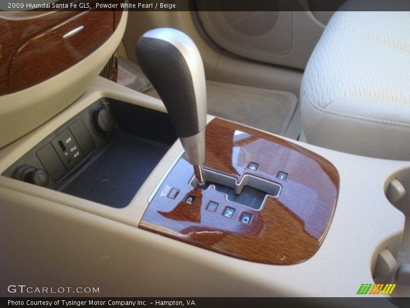 Powder White Pearl / Beige 2009 Hyundai Santa Fe GLS