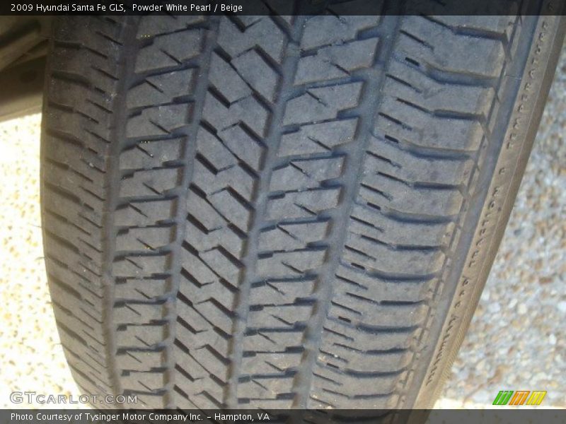 Powder White Pearl / Beige 2009 Hyundai Santa Fe GLS