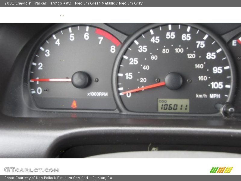 Medium Green Metallic / Medium Gray 2001 Chevrolet Tracker Hardtop 4WD
