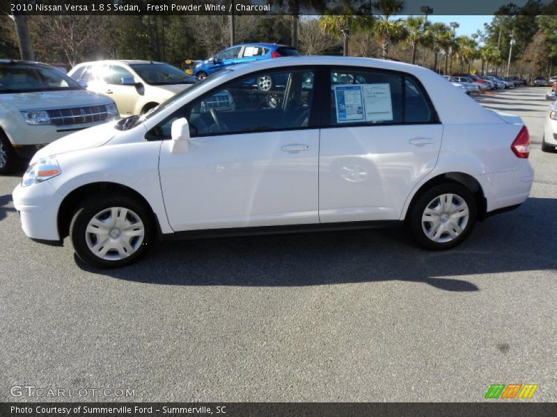 Fresh Powder White / Charcoal 2010 Nissan Versa 1.8 S Sedan