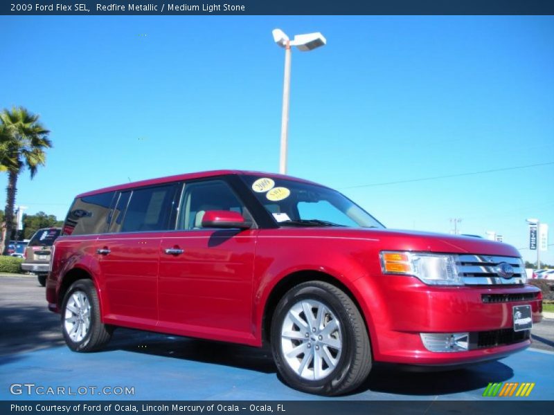 Redfire Metallic / Medium Light Stone 2009 Ford Flex SEL