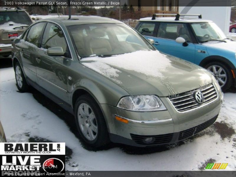 Fresco Green Metallic / Beige 2003 Volkswagen Passat GLX Sedan