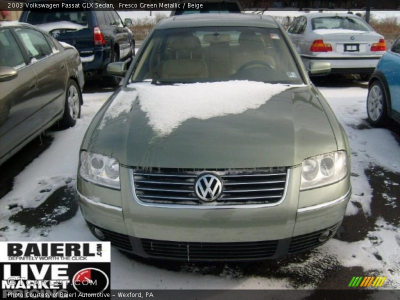 Fresco Green Metallic / Beige 2003 Volkswagen Passat GLX Sedan