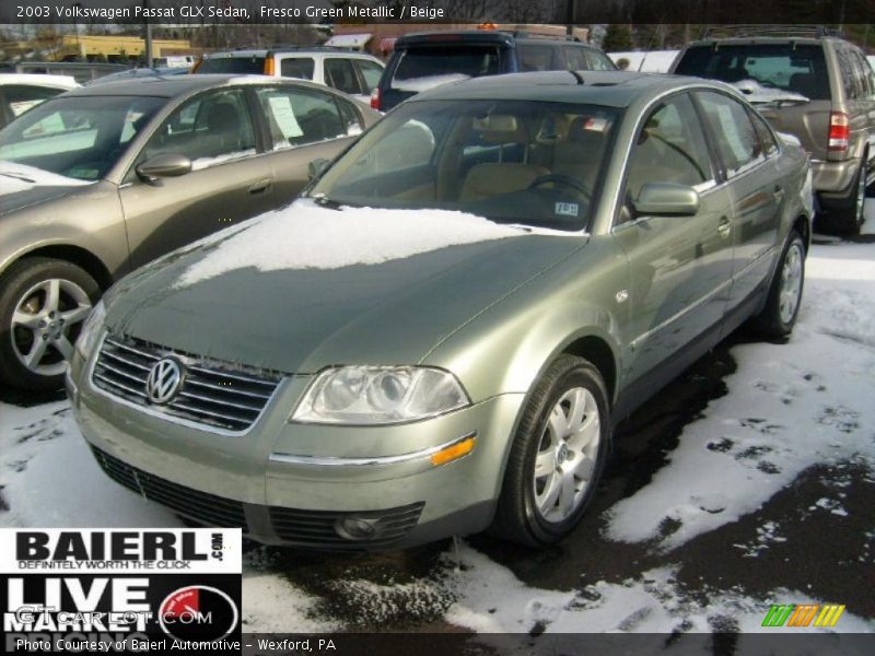 Fresco Green Metallic / Beige 2003 Volkswagen Passat GLX Sedan