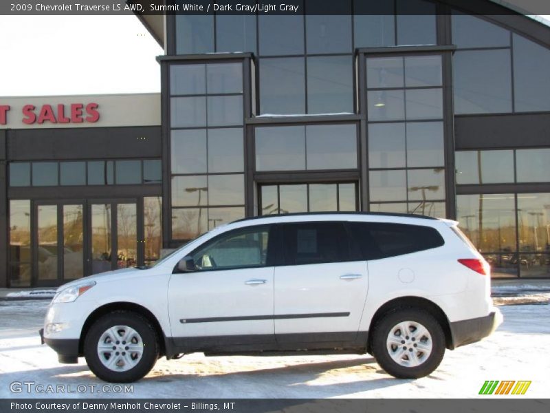 Summit White / Dark Gray/Light Gray 2009 Chevrolet Traverse LS AWD