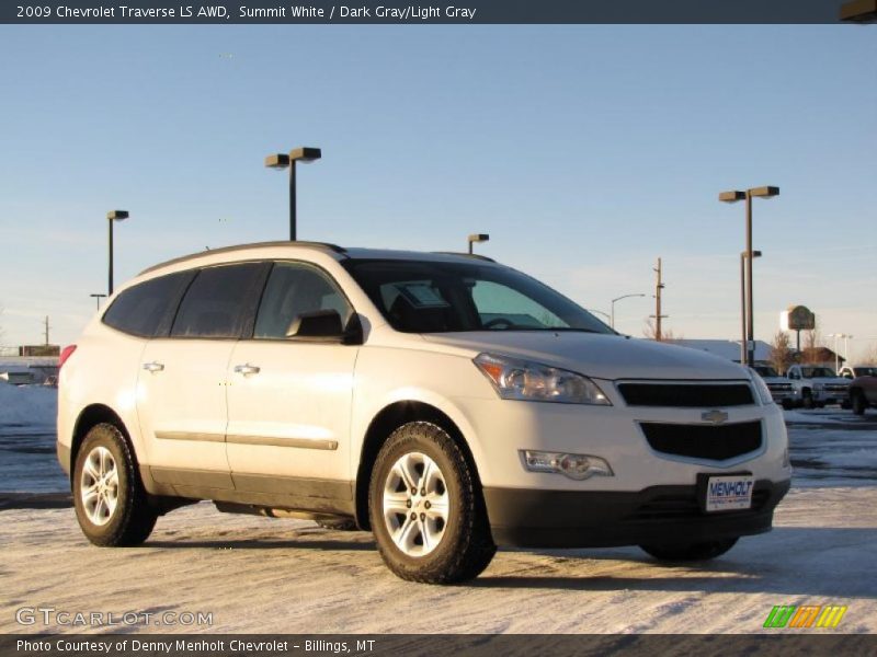 Summit White / Dark Gray/Light Gray 2009 Chevrolet Traverse LS AWD