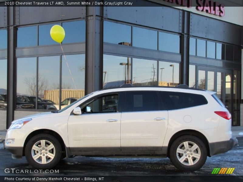 Summit White / Dark Gray/Light Gray 2010 Chevrolet Traverse LT AWD