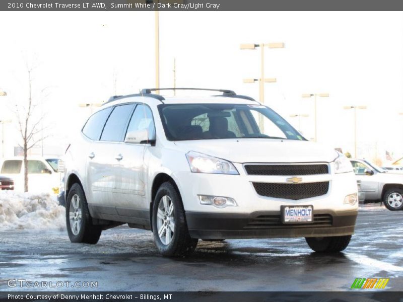 Summit White / Dark Gray/Light Gray 2010 Chevrolet Traverse LT AWD