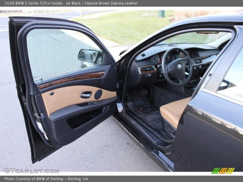 Jet Black / Natural Brown Dakota Leather 2008 BMW 5 Series 535xi Sedan