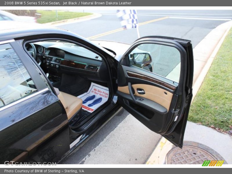 Jet Black / Natural Brown Dakota Leather 2008 BMW 5 Series 535xi Sedan