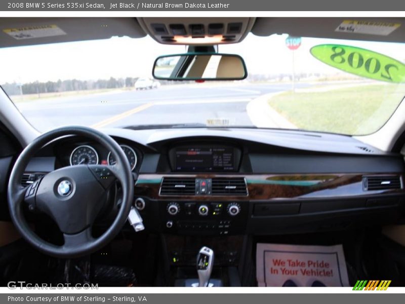 Jet Black / Natural Brown Dakota Leather 2008 BMW 5 Series 535xi Sedan