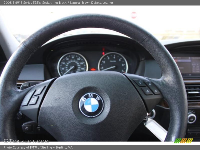 Jet Black / Natural Brown Dakota Leather 2008 BMW 5 Series 535xi Sedan