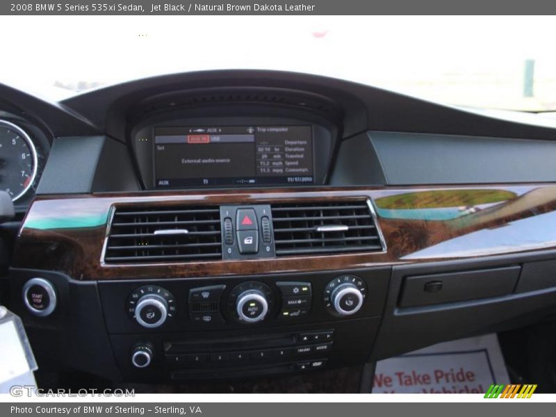 Jet Black / Natural Brown Dakota Leather 2008 BMW 5 Series 535xi Sedan