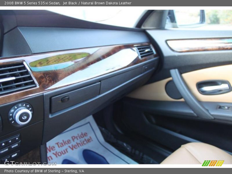 Jet Black / Natural Brown Dakota Leather 2008 BMW 5 Series 535xi Sedan