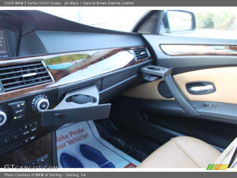 Jet Black / Natural Brown Dakota Leather 2008 BMW 5 Series 535xi Sedan