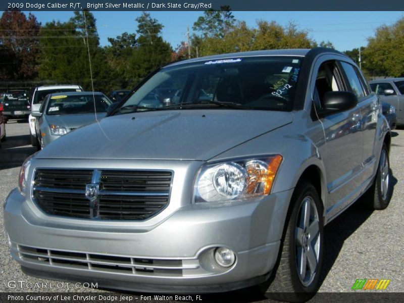 Bright Silver Metallic / Dark Slate Gray/Red 2009 Dodge Caliber R/T