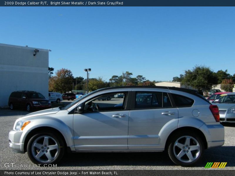 Bright Silver Metallic / Dark Slate Gray/Red 2009 Dodge Caliber R/T