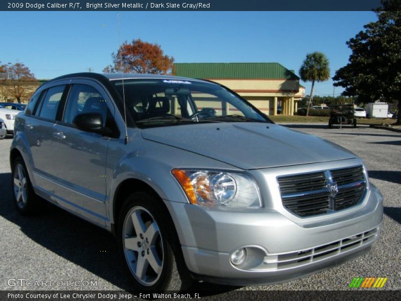 Bright Silver Metallic / Dark Slate Gray/Red 2009 Dodge Caliber R/T