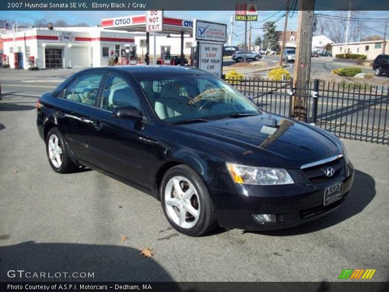 Ebony Black / Gray 2007 Hyundai Sonata SE V6