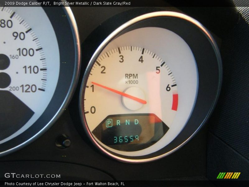 Bright Silver Metallic / Dark Slate Gray/Red 2009 Dodge Caliber R/T