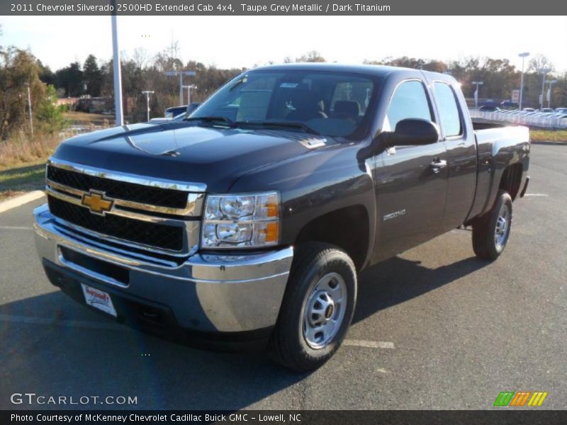 Taupe Grey Metallic / Dark Titanium 2011 Chevrolet Silverado 2500HD Extended Cab 4x4