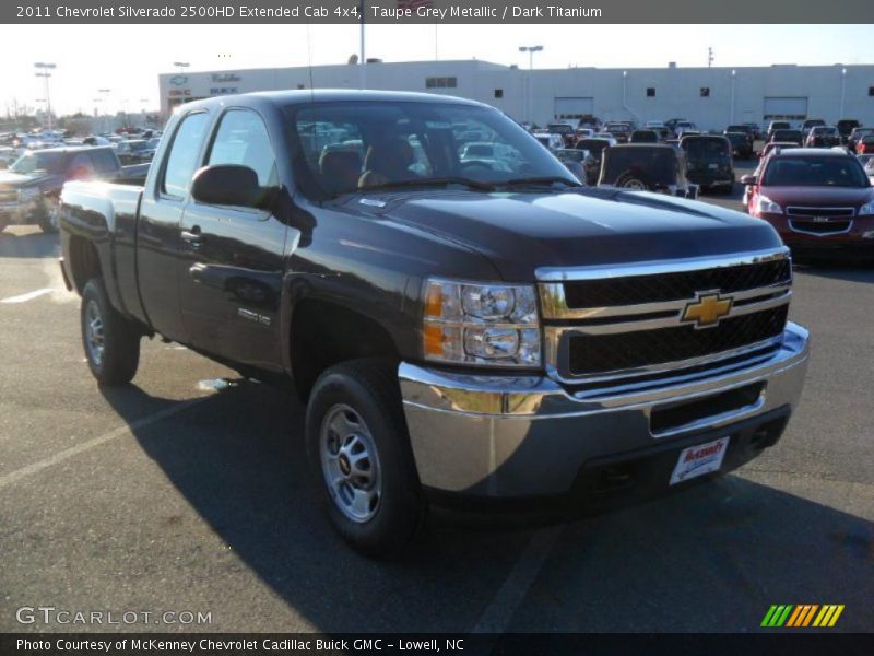 Taupe Grey Metallic / Dark Titanium 2011 Chevrolet Silverado 2500HD Extended Cab 4x4