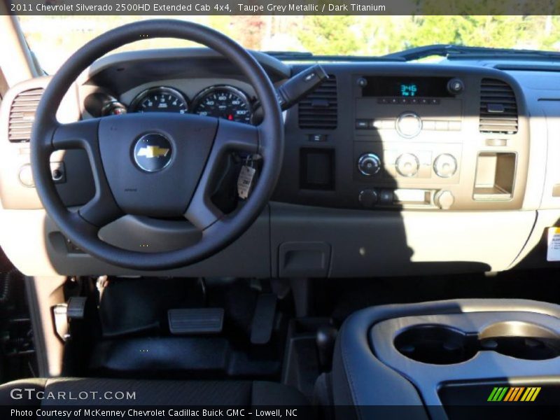 Taupe Grey Metallic / Dark Titanium 2011 Chevrolet Silverado 2500HD Extended Cab 4x4