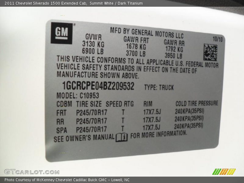 Summit White / Dark Titanium 2011 Chevrolet Silverado 1500 Extended Cab