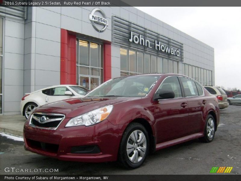 Ruby Red Pearl / Off Black 2010 Subaru Legacy 2.5i Sedan