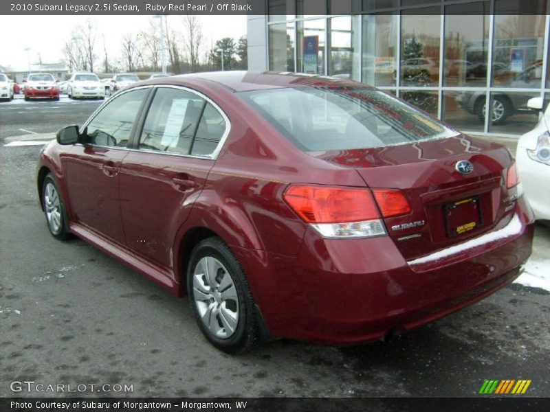 Ruby Red Pearl / Off Black 2010 Subaru Legacy 2.5i Sedan