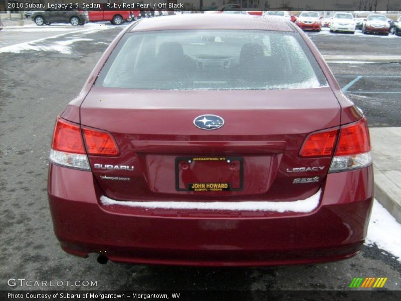 Ruby Red Pearl / Off Black 2010 Subaru Legacy 2.5i Sedan