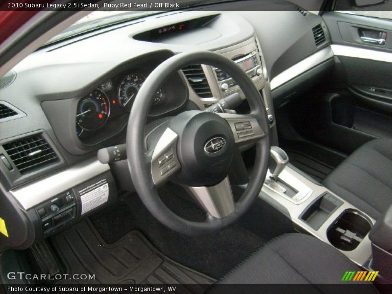 Off Black Interior - 2010 Legacy 2.5i Sedan 
