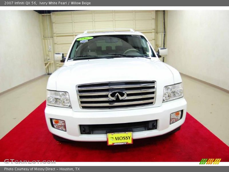 Ivory White Pearl / Willow Beige 2007 Infiniti QX 56