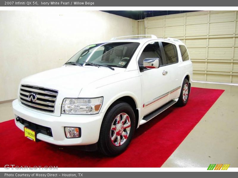 Ivory White Pearl / Willow Beige 2007 Infiniti QX 56