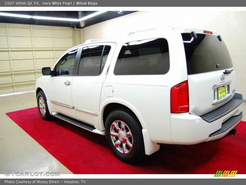 Ivory White Pearl / Willow Beige 2007 Infiniti QX 56